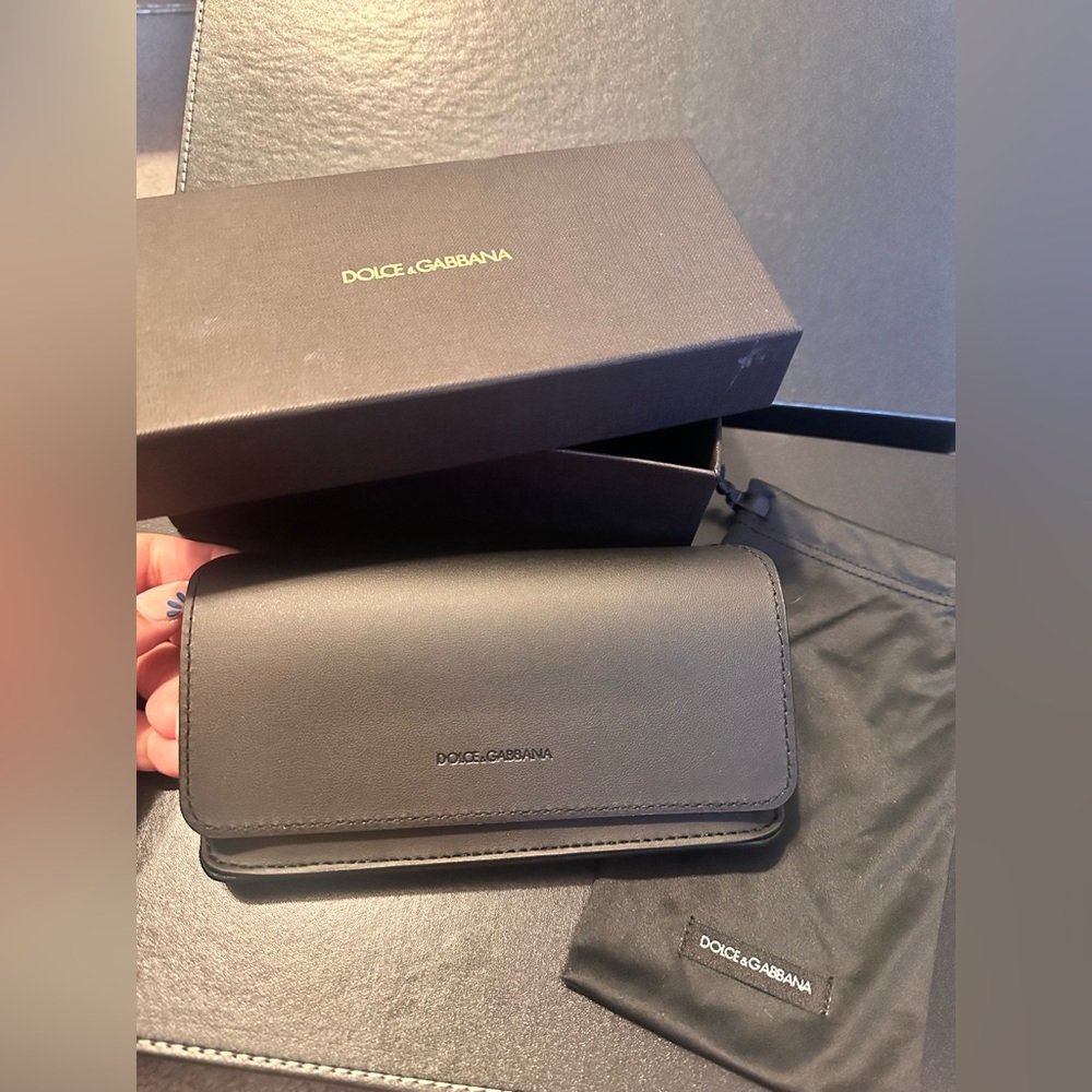 Dolce & Gabbana Black Leather glasses case